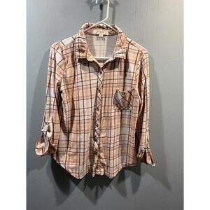 Womens No Comment Shirt Buttons Up Size Large